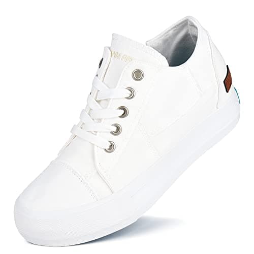 JENN ARDOR Wedge Sneakers for Women Canvas Casual Platform Shoes Fashion Hidden Wedges Lace Up Sneaker Non Slip Side Zipper - Image 1