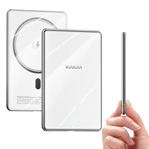 Kuulaa Power Bank Ultra Slim, 0.28 in MagSafe PowerBank 5000 mAh, PD20W Small Power Bank, Magnetic Wireless External Mobile Phone Batteries for iPhone 16 Pro/15/14/13/12 Series (White) - Image 1