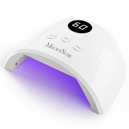 MelodySusie Compact Advanced UV LED Nail Lamp, P-Plus30F Nail Dryer with 3 Timers & Smart Sensor Cures All Gels, Especially Rhinestone Glue, Solid & Liner Gel Polishes for Advanced DIY at Home-White - Image 1