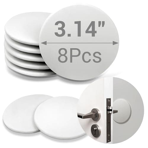 Door Stoppers - 3.14" White Door Stoppers for Wall (8 Pack), with Heavy-Duty Adhesive - Wall Protector & Shock-Absorbent Protectors from Door Knobs - Prevents Scratches on Walls & Doors - Image 1