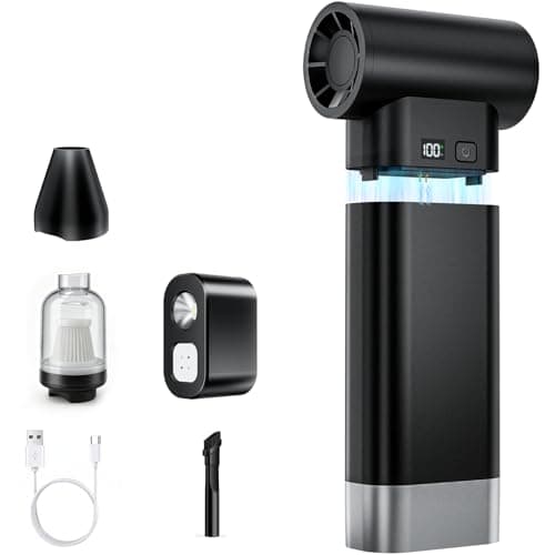 DLAEMZAHN Power Bank with Electric Air Duster & Handheld Vacuum, 5-in-1 Portable Charger 10000mAh Fast Charging, 80.5 m/s Mini Blower, 15kPa Car Vacuum for Car, Home, Outdoor Use - Image 1