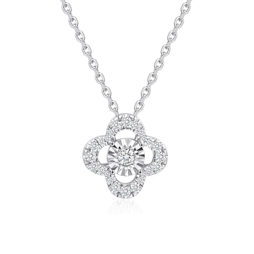 Sytaehi Sterling Silver Heart Cut Lab Grown Diamond Halo Pendant Necklace, Chain Included,Chain Included,ideal gift for anniversaries, birthdays, or any milestone celebration - Image 1