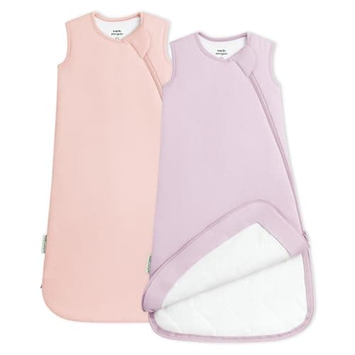 EARTH PENGUIN Soft Bamboo Viscose Baby Girl Sleep Sacks 18-24 Months, 1.0 TOG Baby Sleeping Bag 2 Pack, Cozy Baby Wearable Blanket 2-Way Zipper - Image 1