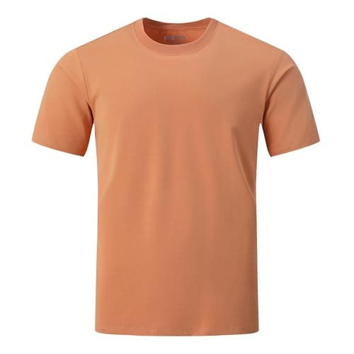 Men's Quick-Dry Moisture-Wicking T-Shirt,UPF 50+ Sun Protection Gym Training & Outdoor Hiking Shirt,Lily Orange S - Image 1