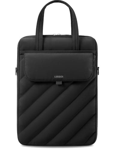 LUGGEX Puffy Laptop Sleeve Bag 15-16 Inch, Computer Carrying Cases with Tablet Pockets and Handle, Compatible with MacBook Air/Neo/Pro 15/16 Inch 360° Protective Vertical (LTX-Core, Black) - Image 1