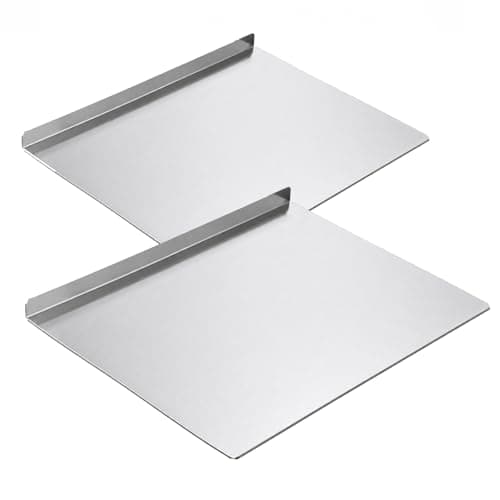 Stainless Steel Cutting Board with Lip, Dishwasher Safe Prep Surface for Kitchen Counter, Metal Chopping Boards for Meat, Vegetables, Dough & Daily Us (12x16in+16x20in) - Image 1