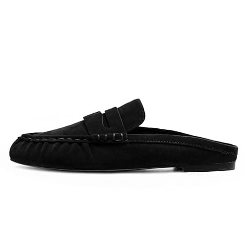 FJQNXGY Penny Loafers for Women Comfortable Slip on Suede Loafers Mules Women’s Closed Toe Loafer Slides Shoes - Image 1