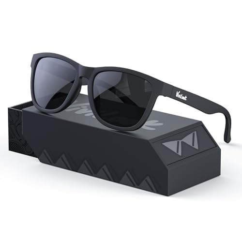VIVILOOK Sunglasses for Women Men, Elastic Touch Polarized Womens Sunglasses, Mirrored UV400 Protection TR Sun Glasses Pippop Pitch Black - Image 1