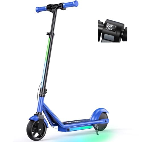 iScooter IK3/IK3Pro Electric Scooter for Kids Aged 6-12,10MPH Top Speed, 3 Heights (IK3Pro), Magnetic Charging,Colorful Lights,LED Display,150W (IK3Pro-3/6/10MPH & 3 Heights, Blue) - Image 1