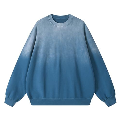 BLECIDENS Mens Oversized Acid Wash Hoodie Sweatshirt Heavyweight Vintage Cotton Pullover Streetwear for Unisex - Image 1