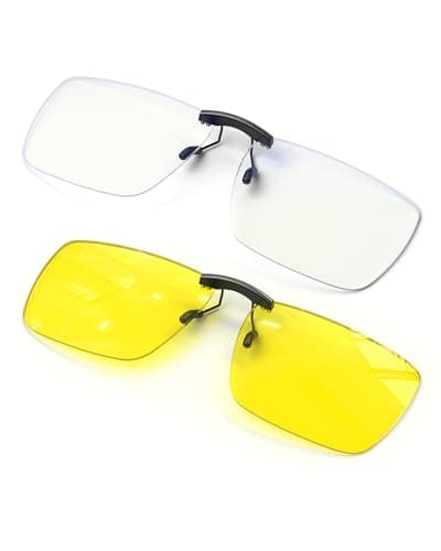 ANYLUV Clip On Blue Light Blocking Glasses Lightweight Rectangle Blue Light Glasses Men for Computer Gaming, Anti Eye Strain - Image 1