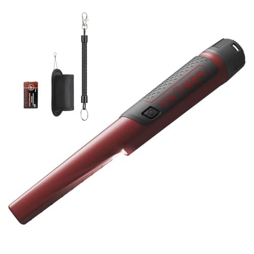 PANCKY Metal Detector Pinpointer for Adults Kid, IP68 Fully Waterproof Underwater Metal Detector Adjustable Sensitivity Handheld Pin Pointer Wand Treasure Hunting 360°Detection (Dark Red) - Image 1
