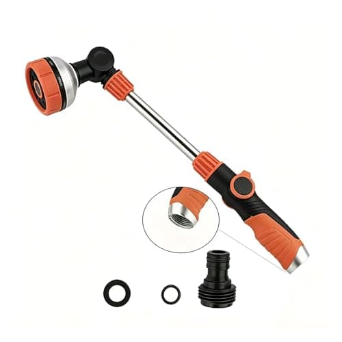 17.5" Garden Watering Wand with Thumb Control,8 Patterns Lightweight Garden Hose Wand | Hose Nozzle Sprayer for Hanging Plants and Shrubs Window Cleaning Pet Bathing | Fits Standard Garden Hoses - Image 1