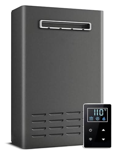 Propane Tankless Water Heater Outdoor, 5.2 GPM 130000 BTU On Demand Hot Water Heater with Remote Control, 110V Residential Instant Propane Waterheater - Image 1