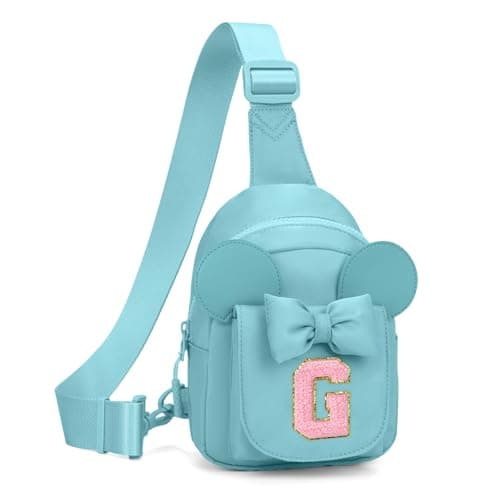 Viverte Birthday Gifts for Girl Fanny Packs Gifts Trendy Personalized Initial Sling Bag Cute Crossbody Bag for Girls for Travel (Icing Blue-G) - Image 1