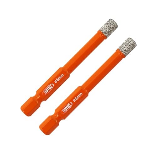 BGTEC Dry Diamond Drill Bits 2pcs 1/4" with Quick Change Hex Shank for Granite Porcelain Tile Ceramic Marble - Image 1