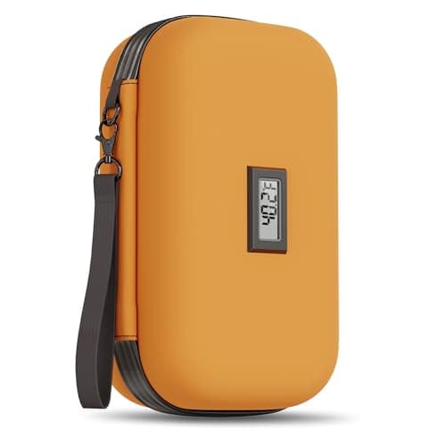WOODAKE Insulin Cooler Travel Case with Temp Display, 2 x 180g TSA Approved Ice Packs, 9-Layer Insulation for Improved Cooling, Insulin Pen Case, Waterproof, for Daily Use and Trips (Bright Orange) - Image 1