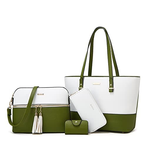 Women Fashion Handbags Wallet Tote Bag Shoulder Bag Top Handle Satchel Purse Set 4pcs - Image 1
