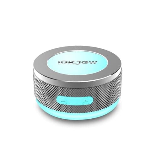 Okjew Bone Conduction Speaker Bluetooth Vibrating Speakers with Colorful LED Lights Portable Surface-Adsorption Speakers for Unique Sound Effects Ideal for Home, Outdoor and Party Use (Grey) - Image 1