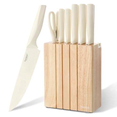 Premium Quality 8-Piece Knife Set with Block, Lightweight and Strong, Ergonomic Handles for Home,Dishwasher Safe - Image 1