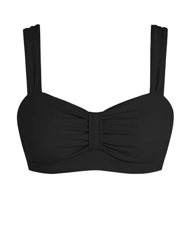 ZAFUL Bikini Top for Women Push Up Swimsuit Tops Adjustable Thick Straps Cross Back Vintage Bikini Tops Only (Black S) - Image 1