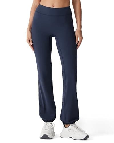MOOSLOVER Women Quick Step Bubble Pants High Waisted Balloon Joggers Yoga Pilates Dance Casual Lounge Pants(S, Navy Blue) - Image 1