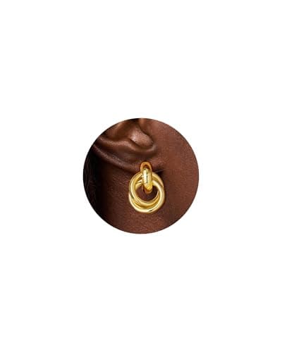 Shownee 14K Gold Knot Earrings for Women - Chunky Statement Drop Dangle Trendy Lightweight Hypoallergenic Fashion Accessories Jewelry Graduation Gift for Her Mothers Day Gifts for Mom - Image 1