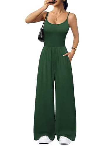 Ekouaer Jumpsuits for Women Dressy Summer Outfits Casual Tummy Control Sleeveless Rompers Wide Leg Pants 2026 - Image 1