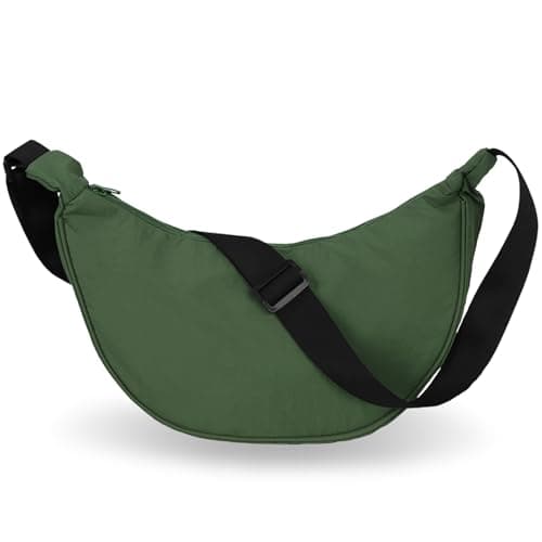 U+U Crescent Crossbody Bag for Women Small Sling Bag with Adjustable Shoulder Strap (Olive Green) - Image 1