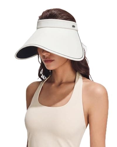 BENEUNDER Wide Brim Sun Hat for Women UPF50+ UV Protection Side Face Coverage Rollable Packable Beach Travel Vacation White - Image 1