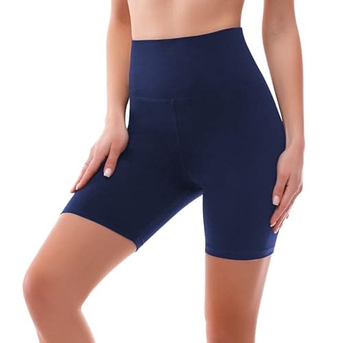 SINOPHANT High Waisted Women Biker Shorts - 6” Buttery Soft Elastic Tummy Control Shorts for Gym, Yoga, Workout(L-XL,Navy) - Image 1