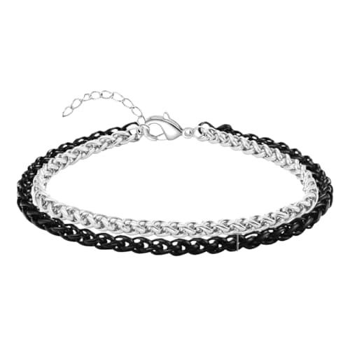 Joyandcelet Mens Bracelet - Stainless Steel Bracelets for Men, Stylish Rope Chain Bracelets, Silvering Mens Chain Bracelet, Birthday Gift for Men, Dad, Husband, Boyfriend - Image 1