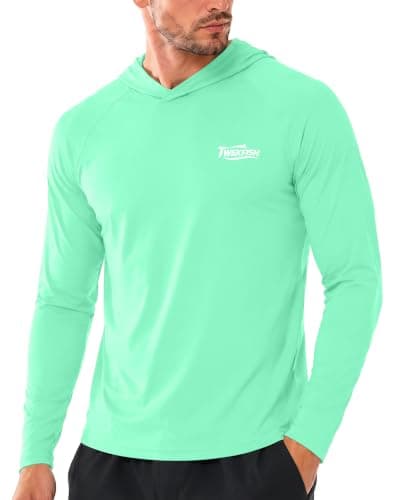 Twekfish Men’s Hooded Sun Shirts Long Sleeve, UPF 50+ UV Protection Fishing Hoodie, Lightweight Shirt with Hood for Hiking - Image 1