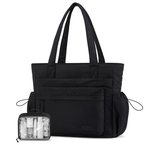 LOVEVOOK Tote Bag for Women, Puffer Work Tote with Zipper, Compartments, Travel Handbag for Nurse, Teacher, Daily Use, Gym - Image 1