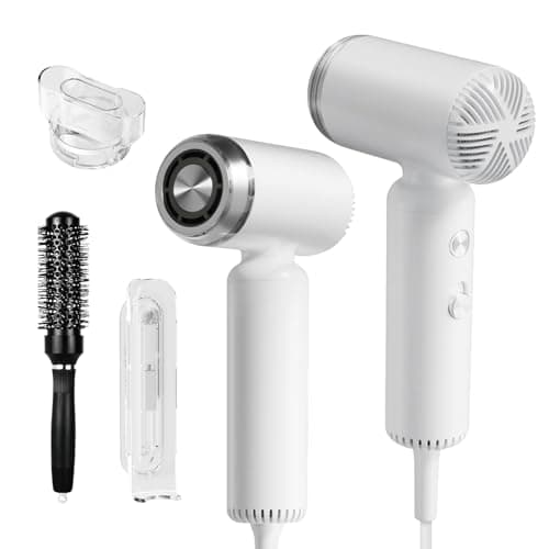 Hair Dryer, Webeauty Travel Mini High-Speed Blow Dryer, 110,000RPM Brushless Motor for Fast Drying, 200 Million Negative Ions for Frizz Smoothing, Portable Lightweight with Brush for Women - Image 1