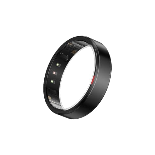POBOVi Gen 2 Titanium Smart Ring for Women & Men, Sleep & Heart Rate Tracker, No Subscription, Size Before You Buy (Black, 8)