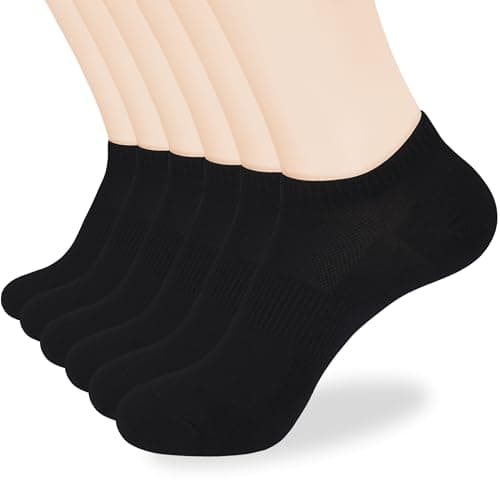 Corlap Women's Ankle Cotton Socks - No Show Low Cut Athletic Running Soft Thin White Socks 6 Pairs - Image 1