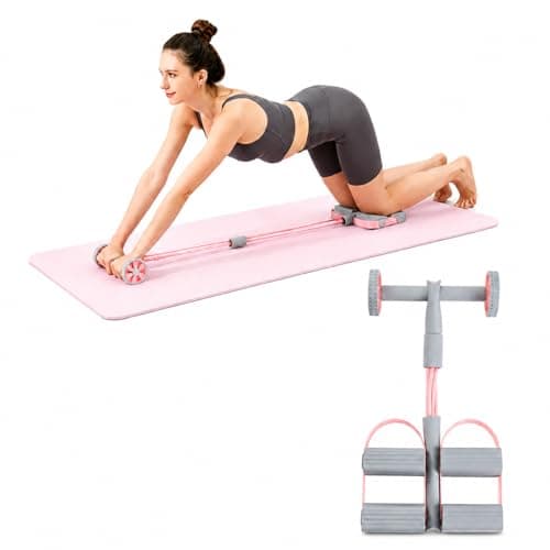Pedal Resistance Bands with Handles,Soft Puller Exercise with Thickened 6 Tension Ropes,Tube Pedal Resistance Device for Abdomen Waist Arm Leg Core/ABS Yoga Pedal Puller Resistance Band (Pink) - Image 1