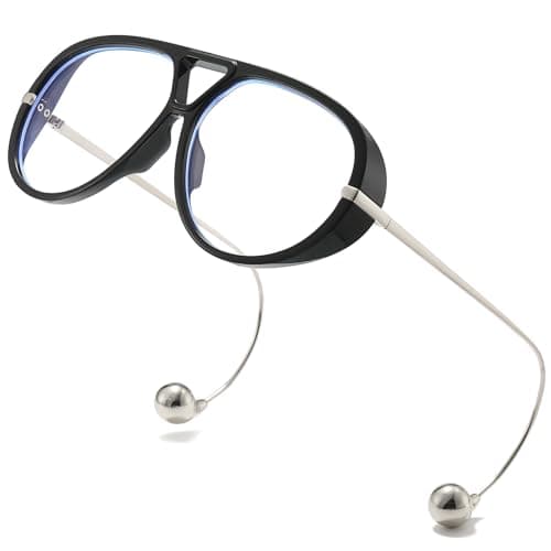 SODQW Oversized Aviator Blue Light Blocking Glasses Women with Earring Trendy Large Big Double Bridge Designer Eyewear - Image 1