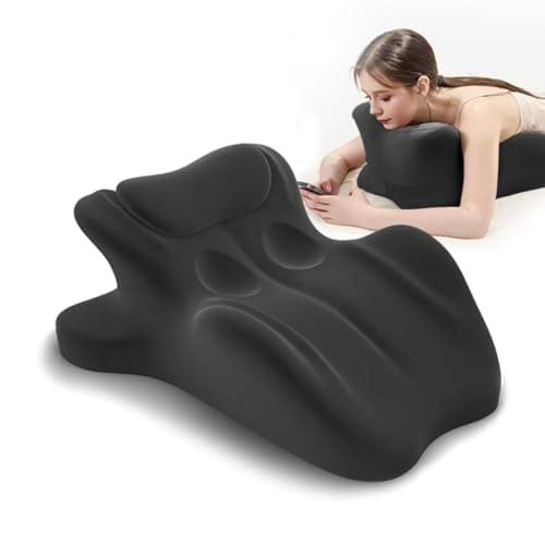 HOMEPAC Ergonomic Memory Foam Wedge Pillow, 27° Bed Wedge Support, Black - Image 1