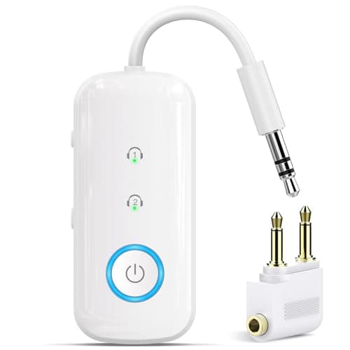 Premium Pro Bluetooth 5.4 Transmitter Receiver,Airplane Audio Adapter,Wireless Transmitter for TV/Travel Flight,Airline,Gym.Compatible with 2 AirPods/Headphones,Bluetooth Receiver for Car/Home Stereo - Image 1