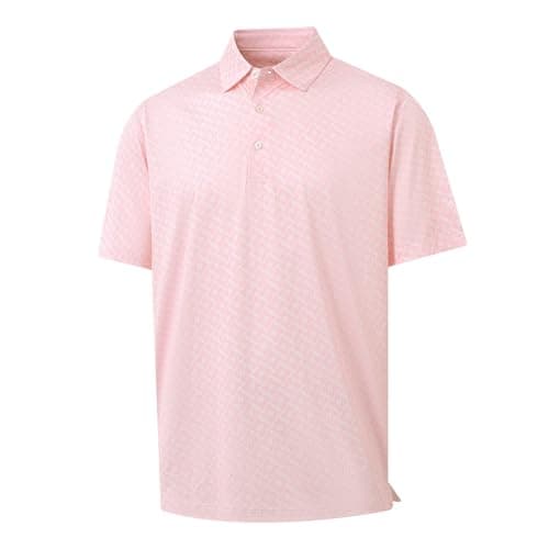 Golf Shirts for Men Dry Fit Short Sleeve Print Performance Moisture Wicking Polo Shirt - Image 1