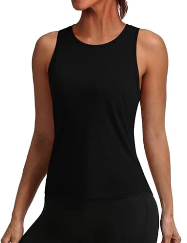 Alaroo Black Tank Top for Women Sleeveless Workout Women Tank Tops Racerback Crop Athletic Gym Yoga Pilates Golf Running Shirts M - Image 1
