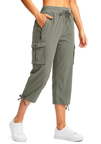 Soothfeel Women's Cargo Capris Pants with 6 Pockets Lightweight Quick Dry Travel Hiking Summer Pants for Women Casual (Grey Sage, XS) - Image 1