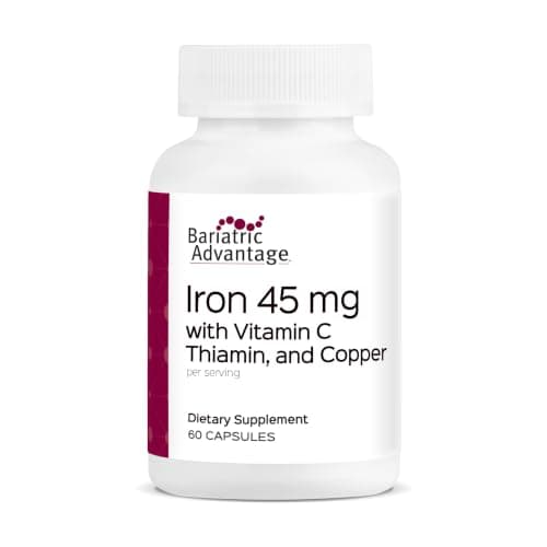 Bariatric Advantage Iron 45 mg with Vitamin C, Thiamin & Copper - Increased Absorption and Utilization - Easily Digestible for Bariatric Patients - 60 Count - Image 1