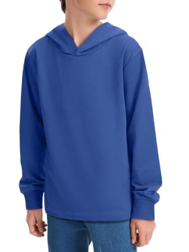 Humordream Boys Hoodie Sweatshirt Long Sleeve Loose Lightweight Kids Fashion Pullover 5-14 Years Royal Blue - Image 1