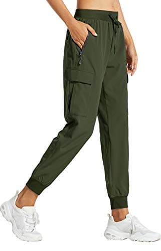 Libin Women's Cargo Joggers Lightweight Quick Dry Hiking Pants Athletic Lounge Casual Travel, Army Green XXXL - Image 1