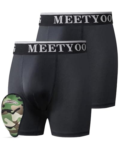 MEETYOO Youth Boys Athletic Compression Sliding Shorts with Soft Cup Pocket for Baseball Football Lacrosse Hockey - Image 1