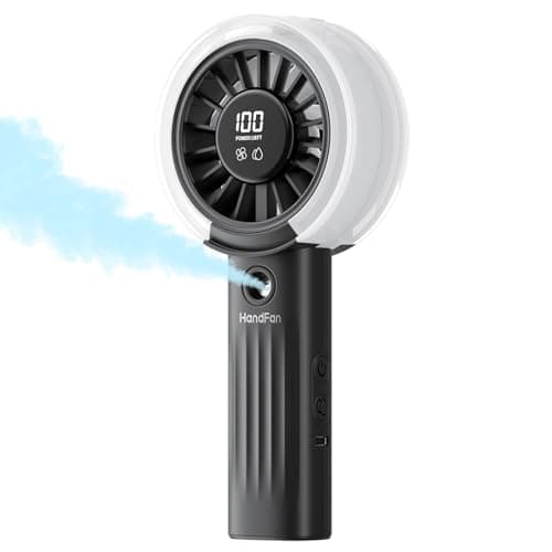 HandFan Upgraded Misting Fan with LED Display – Extreme Cooling Portable Handheld Fan with Water Mist Spray, 50% Stronger Airflow & Quieter, USB Rechargeable for Travel/Park/Disney/Beach/Concert/Game - Image 1