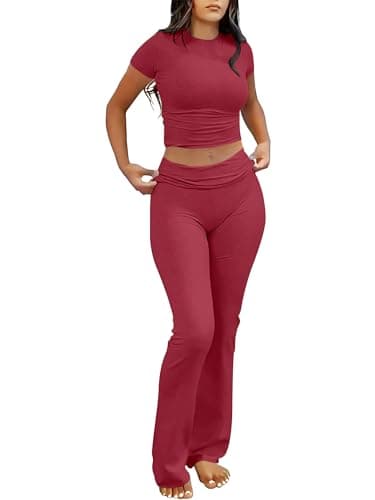 ANRABESS 2 Piece Lounge sets for Women Red XXL - Image 1